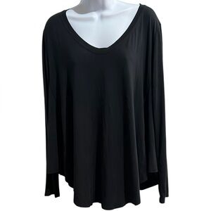 Lululemon Long Sleeve Black Modal Silk luxe Flowy Top Shirt Size 6 tunic